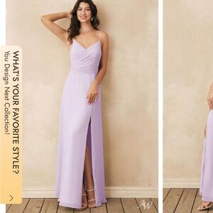 Lavender Spaghetti Strap Dress AW Bridal Custom Sizing